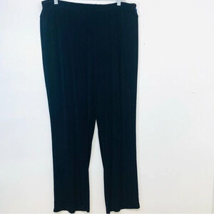 Ronni Nicole Pants Woman 1X  Black Slinky Knit Pull On Straight Leg Stretch